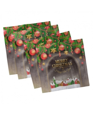 Ambesonne Christmas Set of 4 Napkins 18