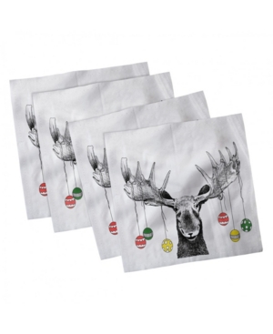 Ambesonne Moose Set of 4 Napkins 18
