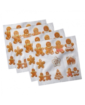 Ambesonne Gingerbread Man Set of 4 Napkins 18