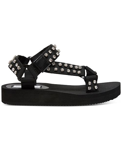 steve madden women's henley rhinestone sport sandals