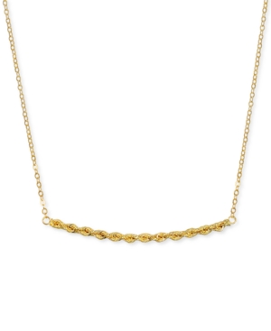 image of Rope Chain Station Necklace in 14k Gold, 16
