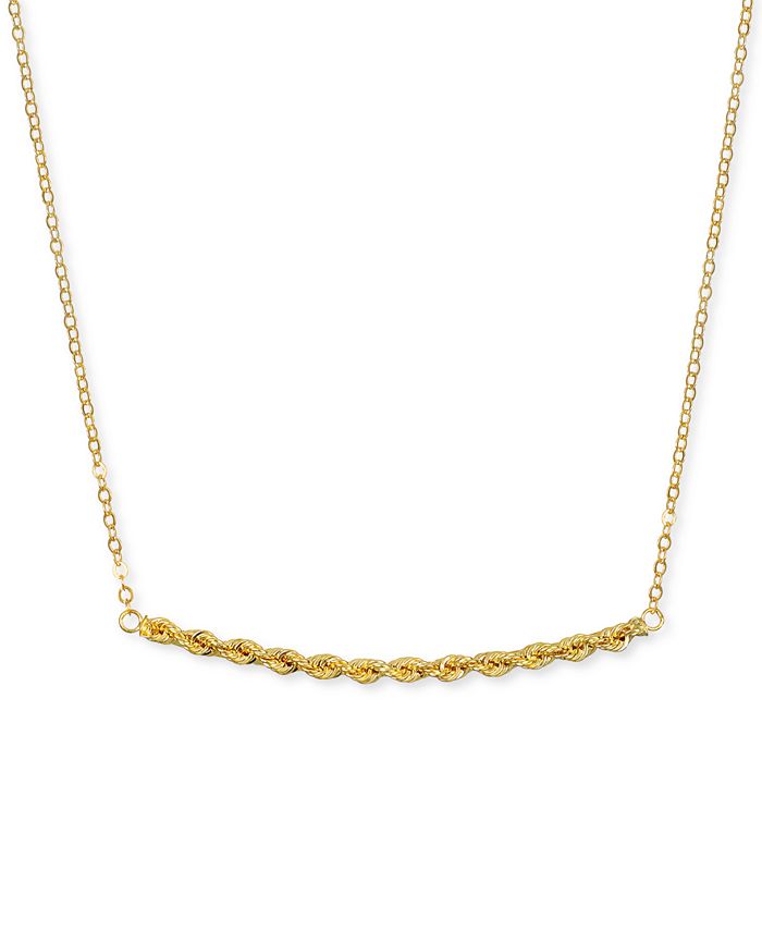 Macy s Rope Chain Station Necklace in 14k Gold 16