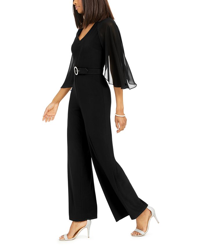 MSK Belted ChiffonSleeve Jumpsuit & Reviews Pants & Capris Women