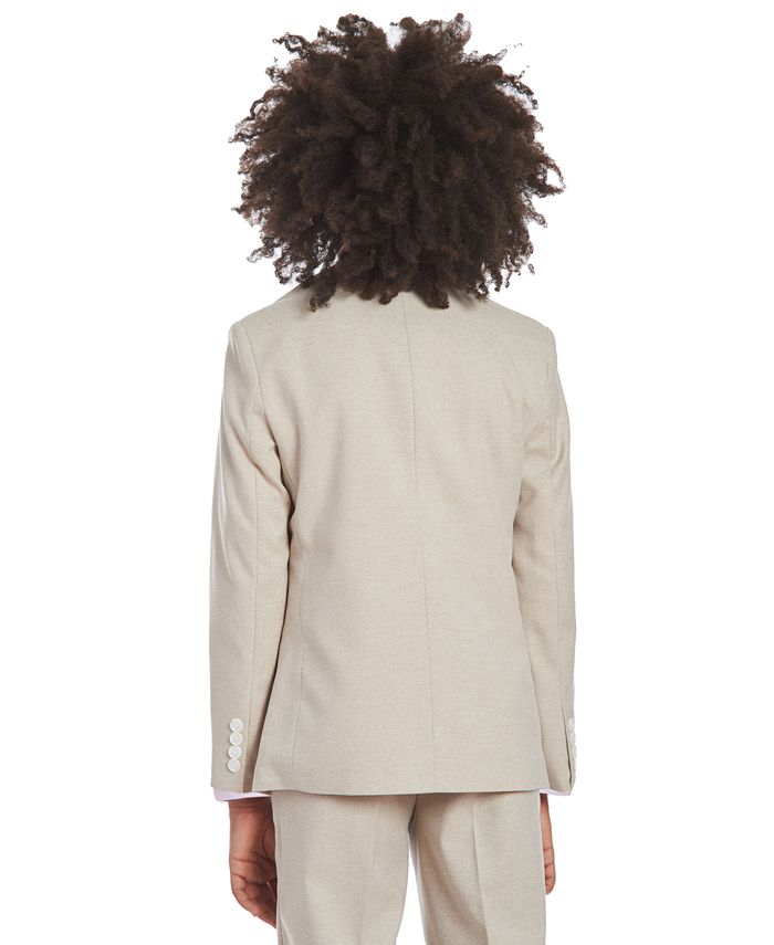 Calvin Klein Big Boys Stretch Subtle Pinstripe Heather Suit Jacket - Macy's