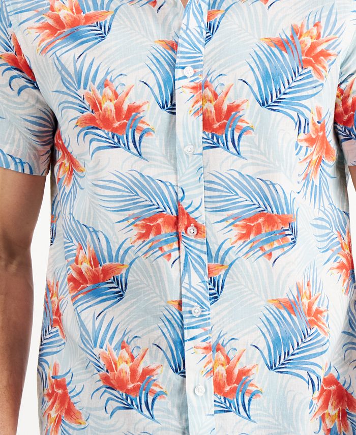 Sun + Stone Men's Diffused Tropical Shirt, Created for Macy's - Macy's