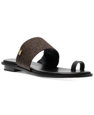 mk black flat sandals