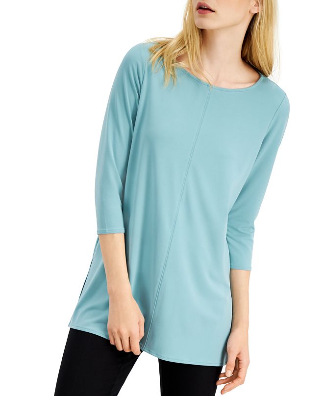 Alfani 3/4-Sleeve Tunic, Created for Macy's & Reviews - Tops - Women ...