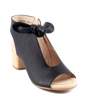 Gc Shoes Women's Kimora Knot Detail Block Heel Dress Sandals In Black