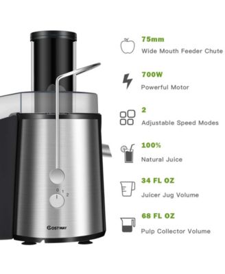 Electric Juicer Wide Mouth Fruit & Vegetable Centrifugal Juice Extractor