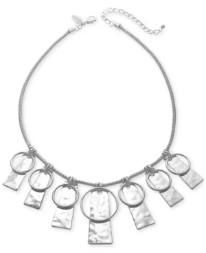 image of Style & Co Circle & Hammered Rectangle Statement Necklace, 21