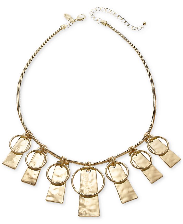 Style & Co Circle & Hammered Rectangle Statement Necklace, 21