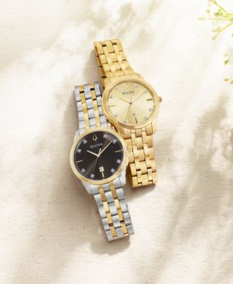 Men's Sutton Diamond-Accent Gold-Tone Stainless Steel Bracelet Watch 40mm