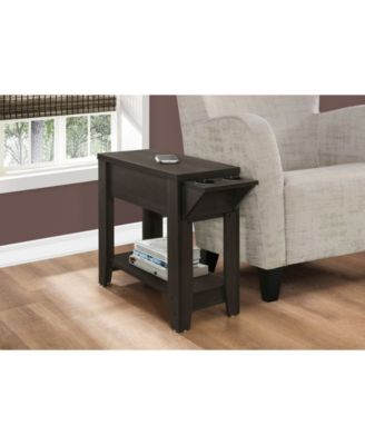 Accent Table - 23" H Cappuccino with A Glass Holder