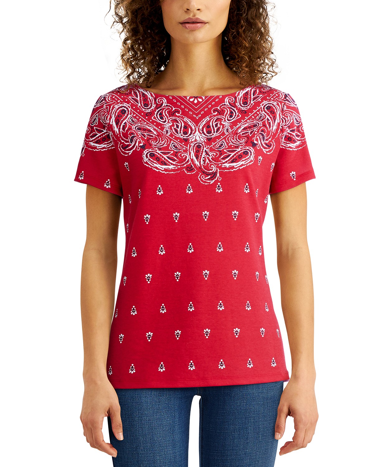 Printed Boat-Neck Top, Created for Macy's