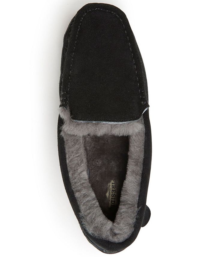 Dearfoams Men's Fireside Melbourne Genuine Shearling Moccasin Slippers