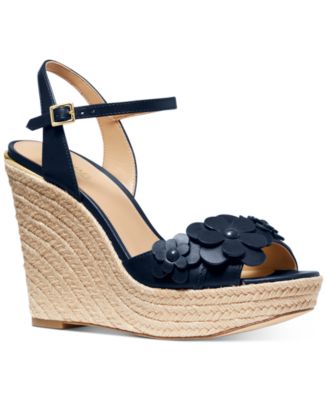 Michael michael kors flora appliqué leather platform sandal new arrivals