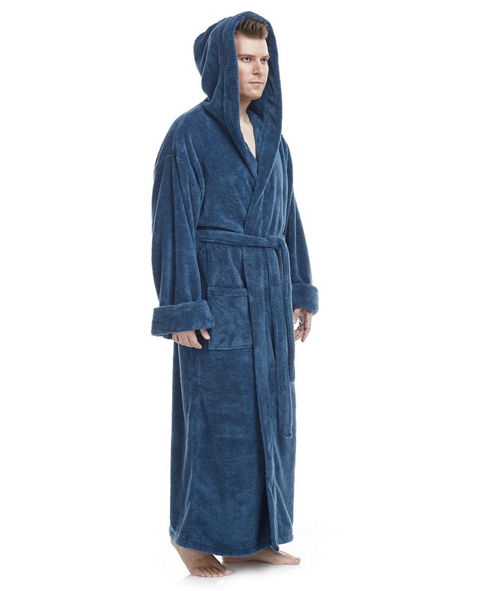 ARUS Men's Soft Fleece Robe, Ankle Length Hooded Turkish Bathrobe Macy's