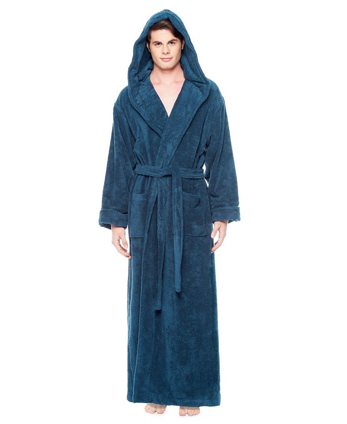 ARUS Men's Thick Full Ankle Length Hooded Turkish Cotton Bathrobe Macy's