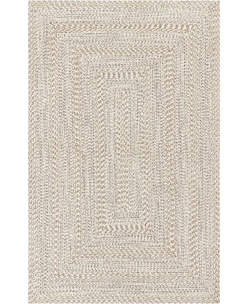 Nuloom Texture Braid Doutzen Indoor And Outdoor Ivory 5 X 8 Area