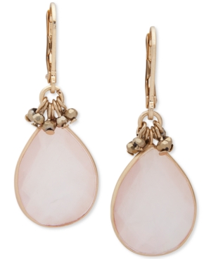 image of lonna & lilly Gold-Tone Blush Stone Drop Earrings
