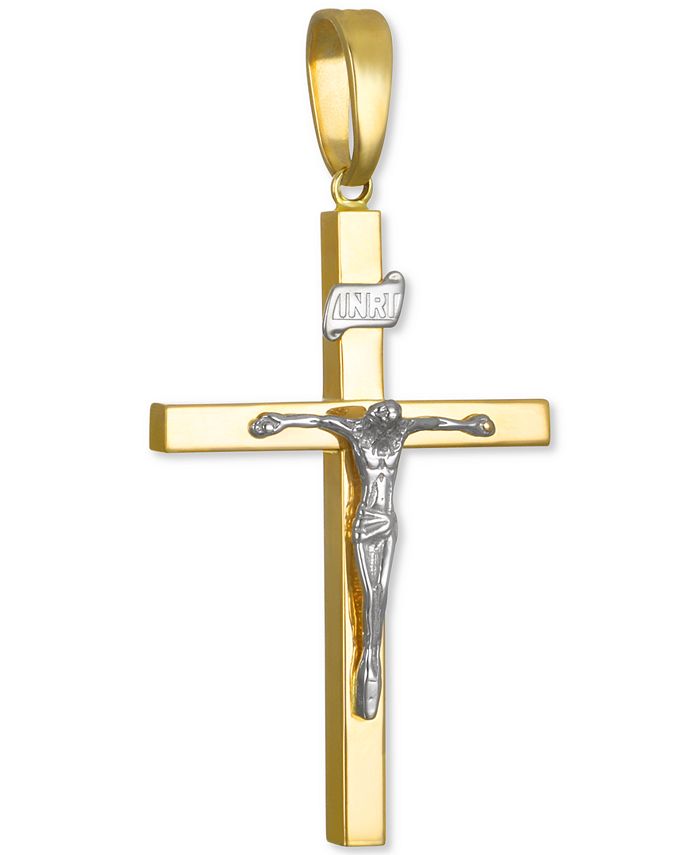 Macy's - Two-Tone Crucifix Pendant in 14k Gold & White Gold