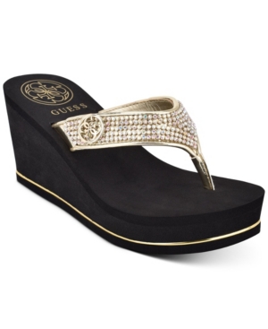 Guess Women's Sarraly Eva Logo Wedge Sandals Women's Shoes