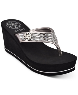 Guess Women's Sarraly Eva Logo Wedge Sandals Women's Shoes