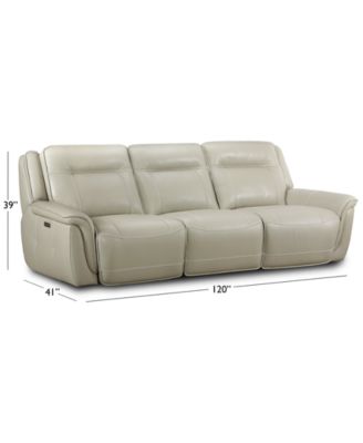 Lenardo 3-Pc. Leather Sofa with 3 Power Motion Recliners, Created for Macy's