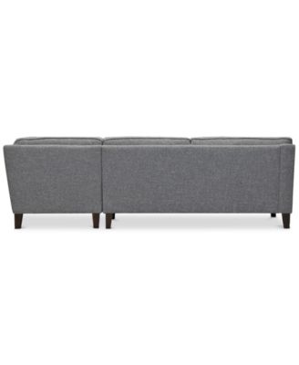 CLOSEOUT! Sandrew 3-Pc. Fabric Sectional with 2 Power Foot Rests, Created for Macy's