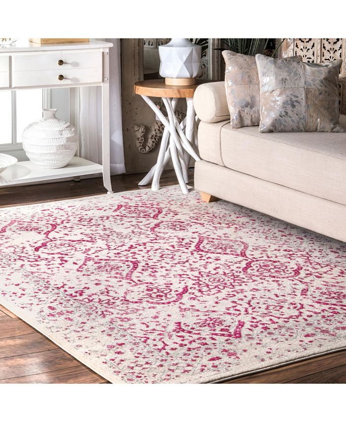 nuLoom Bodrum Oriental VintageInspired Odell Pink 5' x 7'5" Area Rug