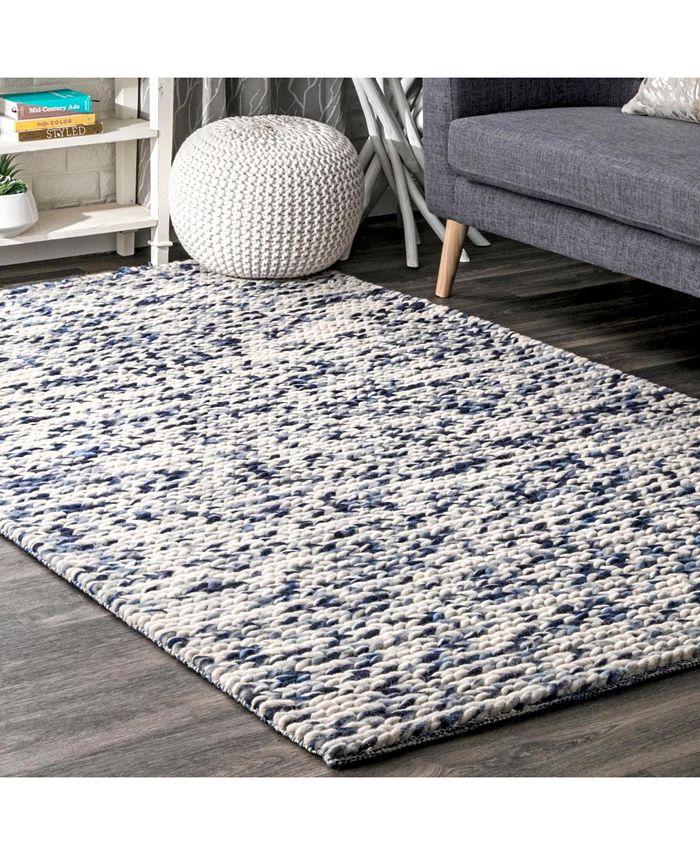 nuLoom Textures Handwoven Caryatid Solid Blue 8' x 10' Area Rug
