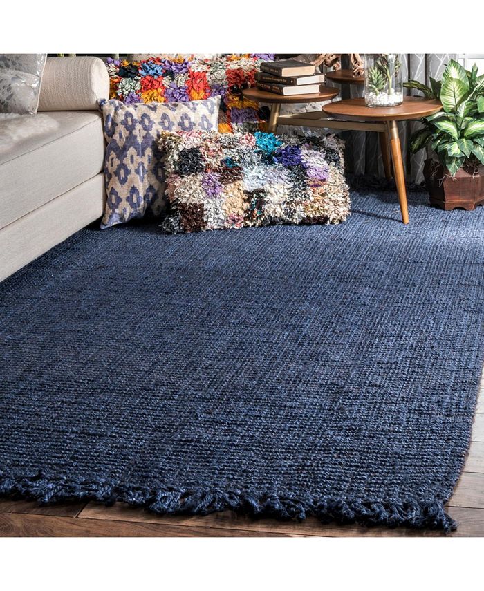 nuLoom Natura Natura Collection Chunky Loop Navy 7'6" x 9'6" Area Rug