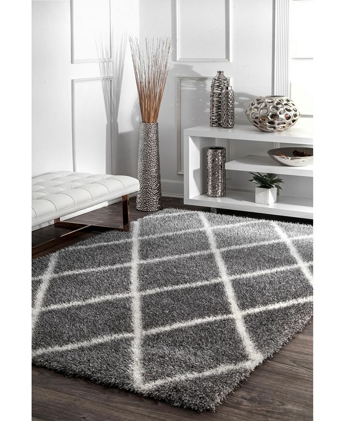 nuLoom Plush Shag Soft and Plush Diamond 7'10" x 10' Area Rug Macy's