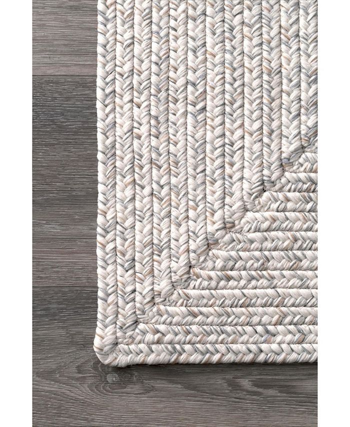nuLoom Festival Braided Lefebvre Ivory 7'6" x 9'6" Area Rug Macy's