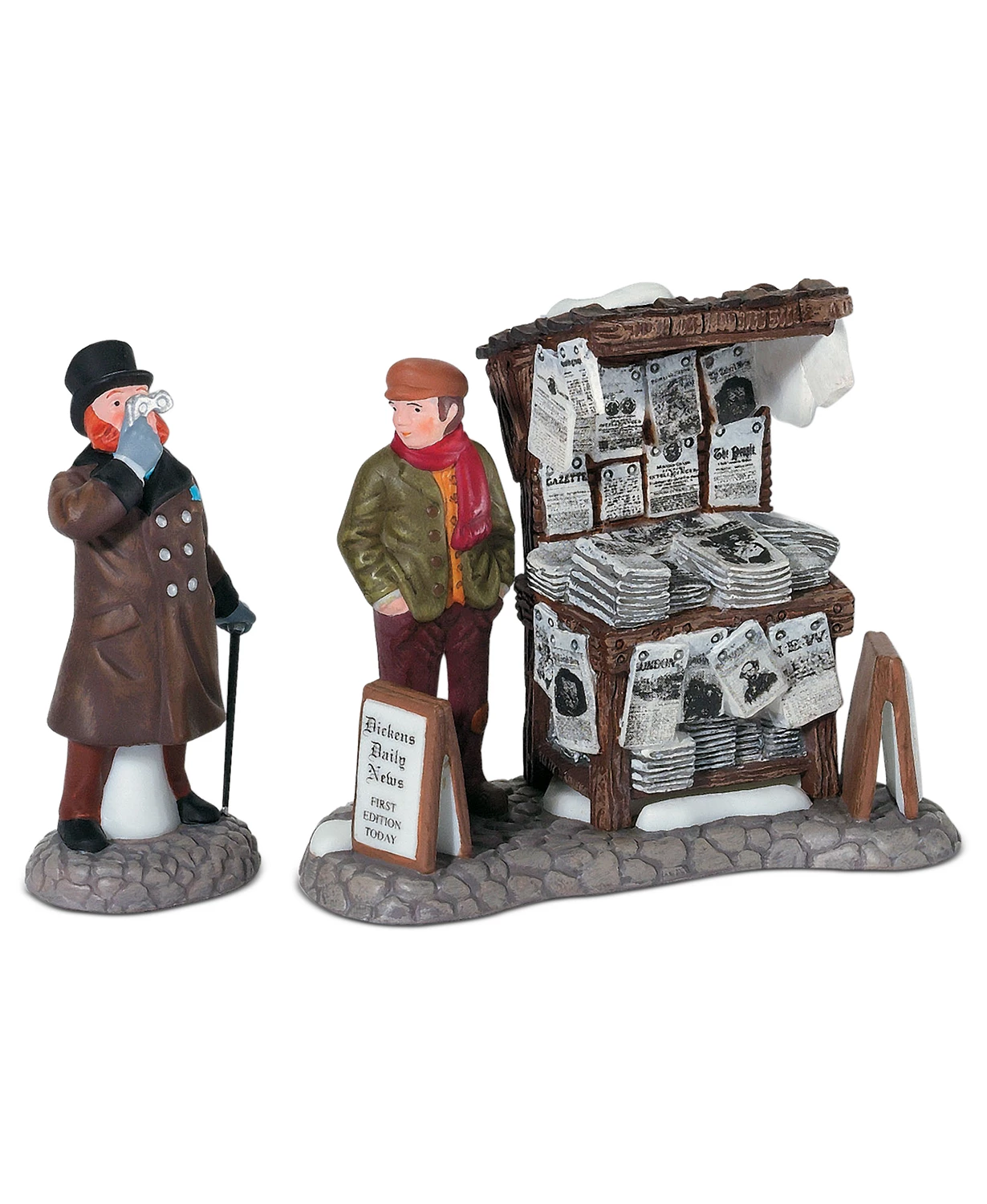 Department 56 Dickens' Village Set of 2 London Newspaper Stand Collectible Figurine
