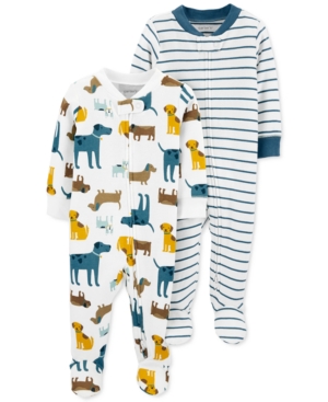 Carter's Baby Boys 2-Pk Cotton Footie Coveralls