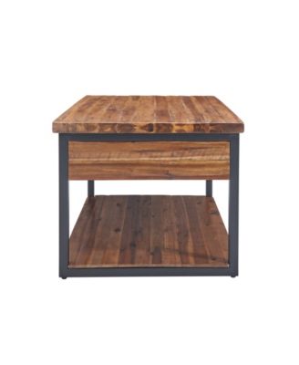 Claremont Rustic Wood Coffee Table with Low Shelf