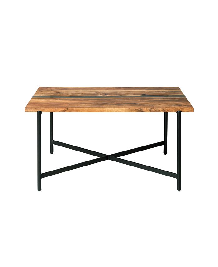 Alaterre Furniture Rivers Edge Acacia Wood and Acrylic Coffee Table