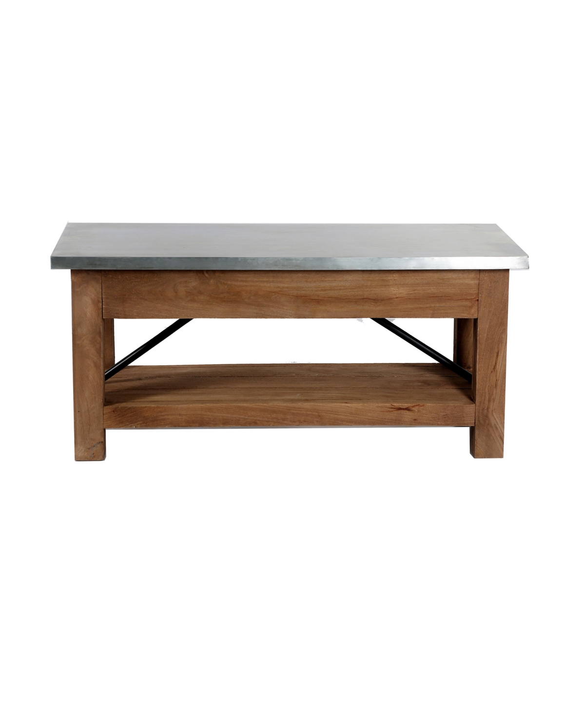 Alaterre Furniture Alaterre Furniture Millwork Wood and Zinc Metal Bench with Coat Hook Shelf