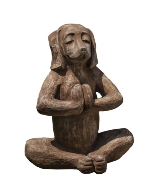 Shop Campania International Yoga Dog Garden Statue In Rust