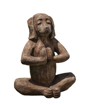 Campania International Yoga Dog Garden Statue In Black