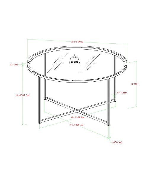 Walker Edison 2Piece Round Coffee Table Set & Reviews Furniture Macy's