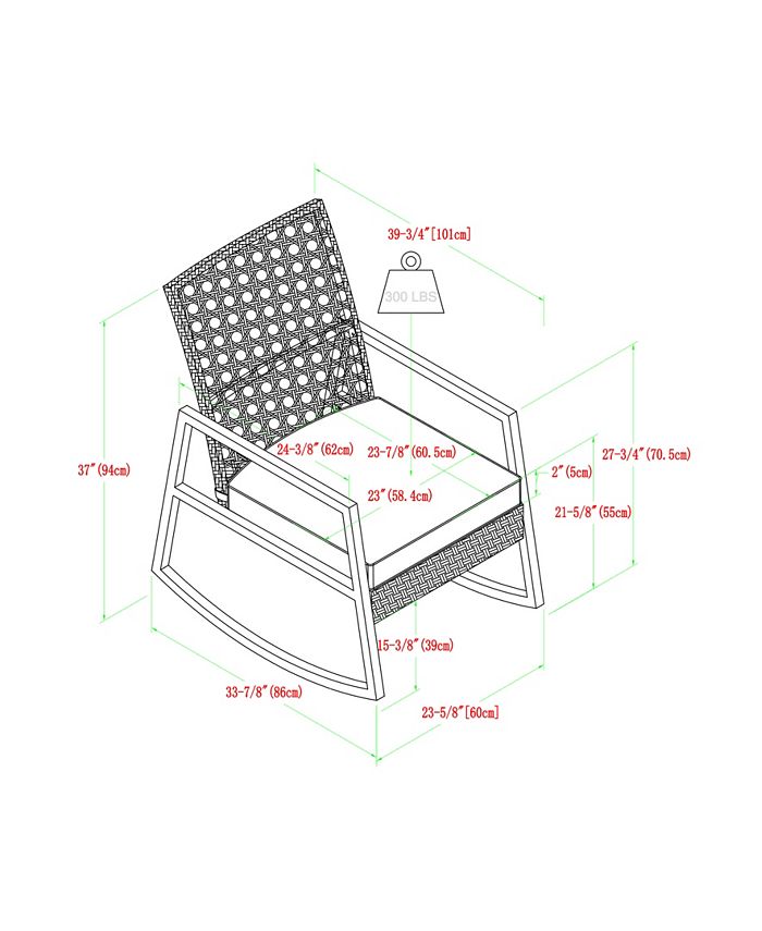 Walker Edison Modern Patio Rattan Rocking Chair Macy's