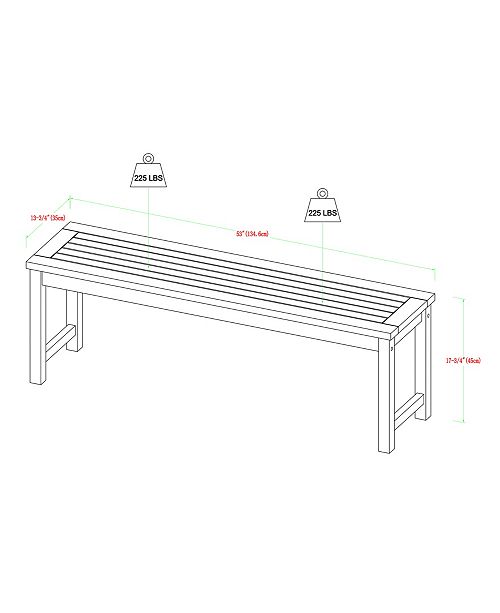 Walker Edison Acacia Wood Patio Dining Bench Reviews Furniture Macy S