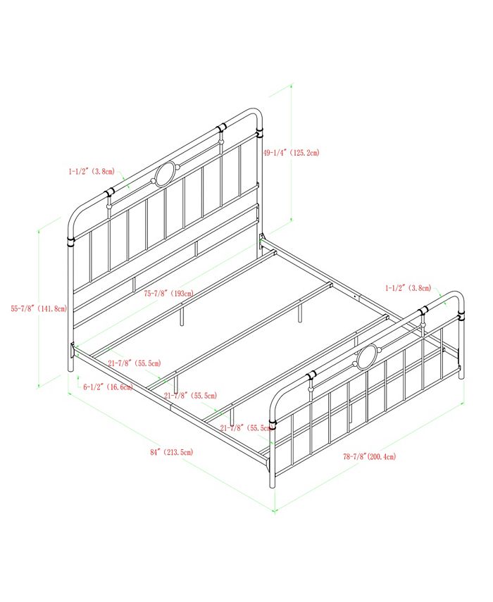 Walker Edison Metal Pipe Bed, King Macy's