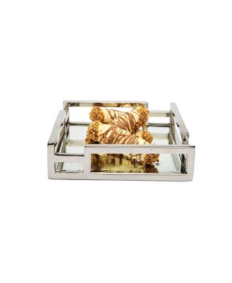 Square Mirror Tray with Layered Loop Design