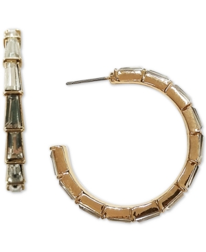 image of Inc Gold-Tone Medium Baguette-Crystal C-Hoop Earrings, 1.41