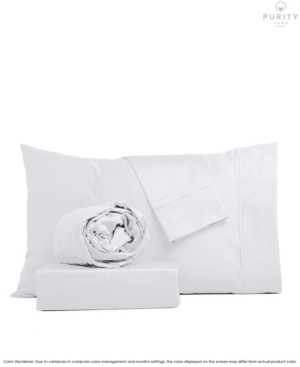 Purity Home Aireolux 1000 Thread Count Egyptian Cotton Sateen 4 Pc Sheet Set Queen In White