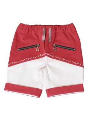 image of Kinderkind Toddler Boys Color Block Red Pull-On Shorts