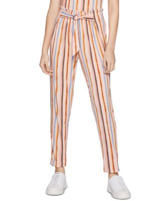 striped tie waist pants